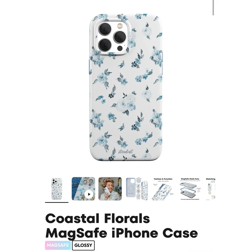 Stardust Coastal‎ Florals MagSafe iPhone 13 Case Cover Floral Phone Case
